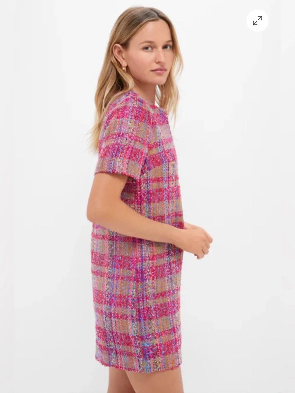 Hyacinth House-Tuckernuck Pink Multi Tweed Eadie Mini Dress Size M $148 NWT - Picture 2 of 10